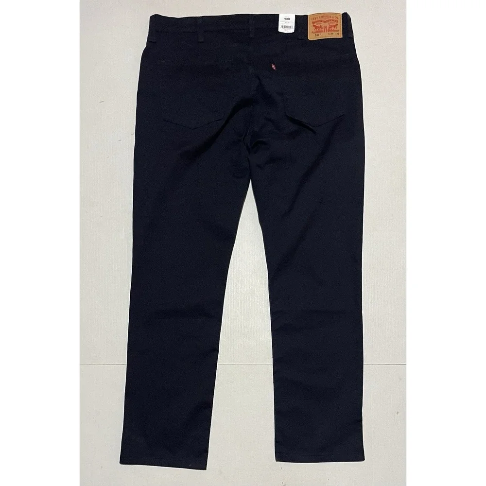 New Levi's 511 Slim Pants Mens 38 X 30 Navy Blue All Seasons Tech Stretch Chinos